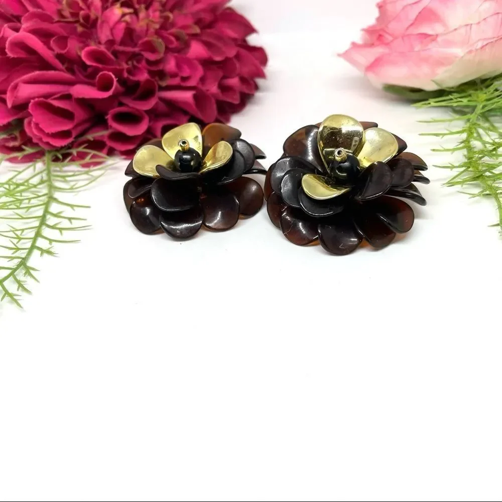 VINTAGE⚜️RETRO Blooming Rose Clip Earrings